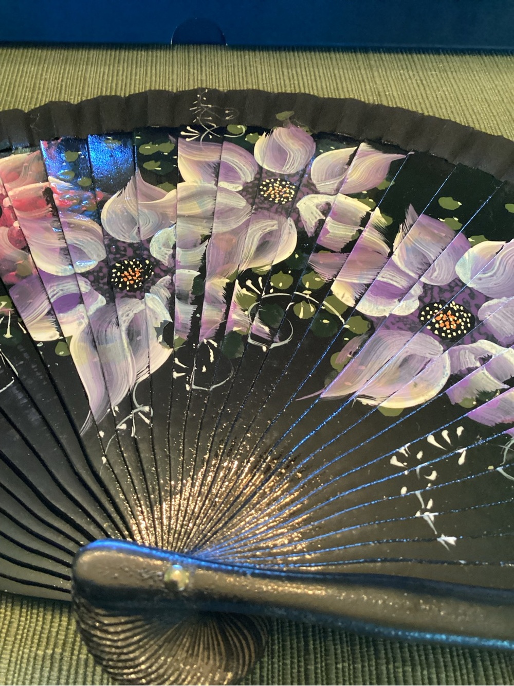 Malvi Hand Painted Wood Fan, Imported From Spain - Picture 6 of 11